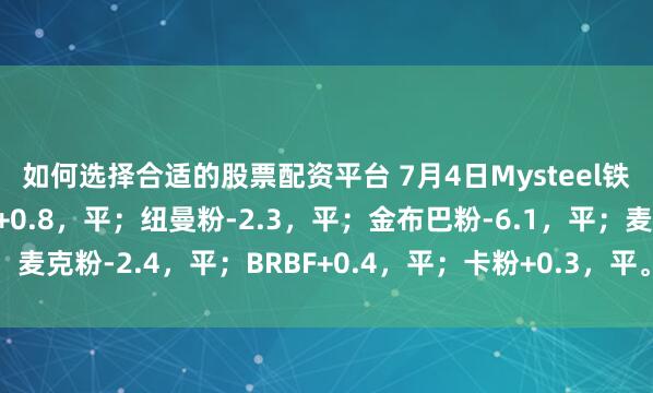 如何选择合适的股票配资平台 7月4日Mysteel铁矿石浮动溢价:PB粉+0.8,平;纽曼粉-2.3,平;金布巴粉-6.1,平;麦克粉-2.4,平;BRBF+0.4,平;卡粉+0.3,平。(单位:美元/干吨)