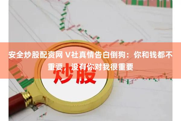 安全炒股配资网 V社真情告白倒狗：你和钱都不重要，没有你对我很重要